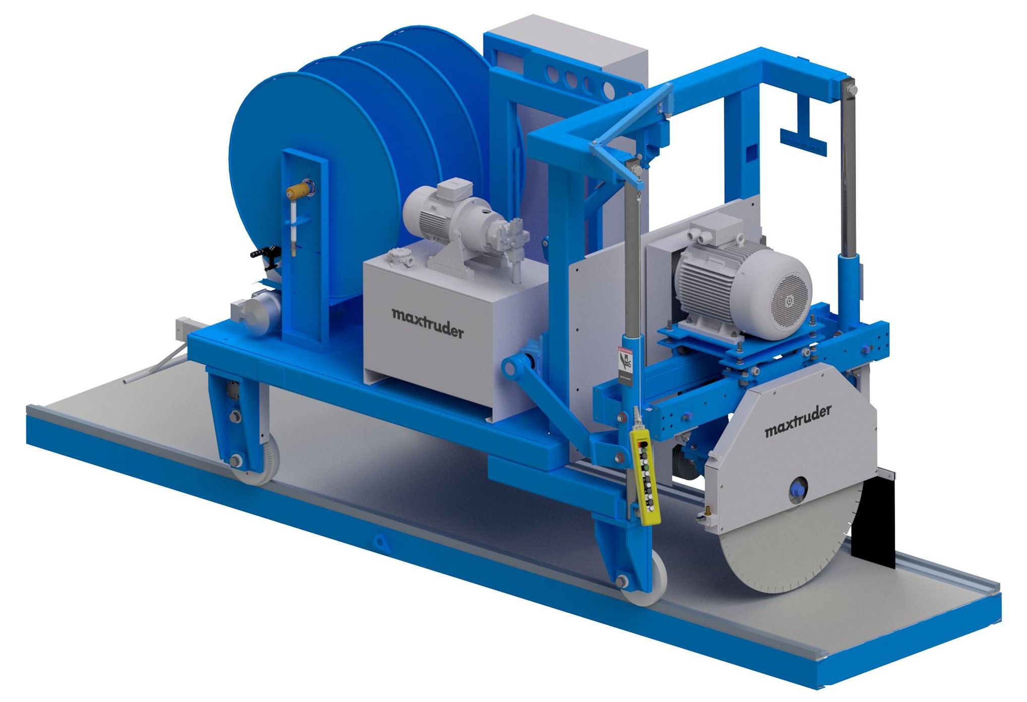 Concrete saw for straight cuts