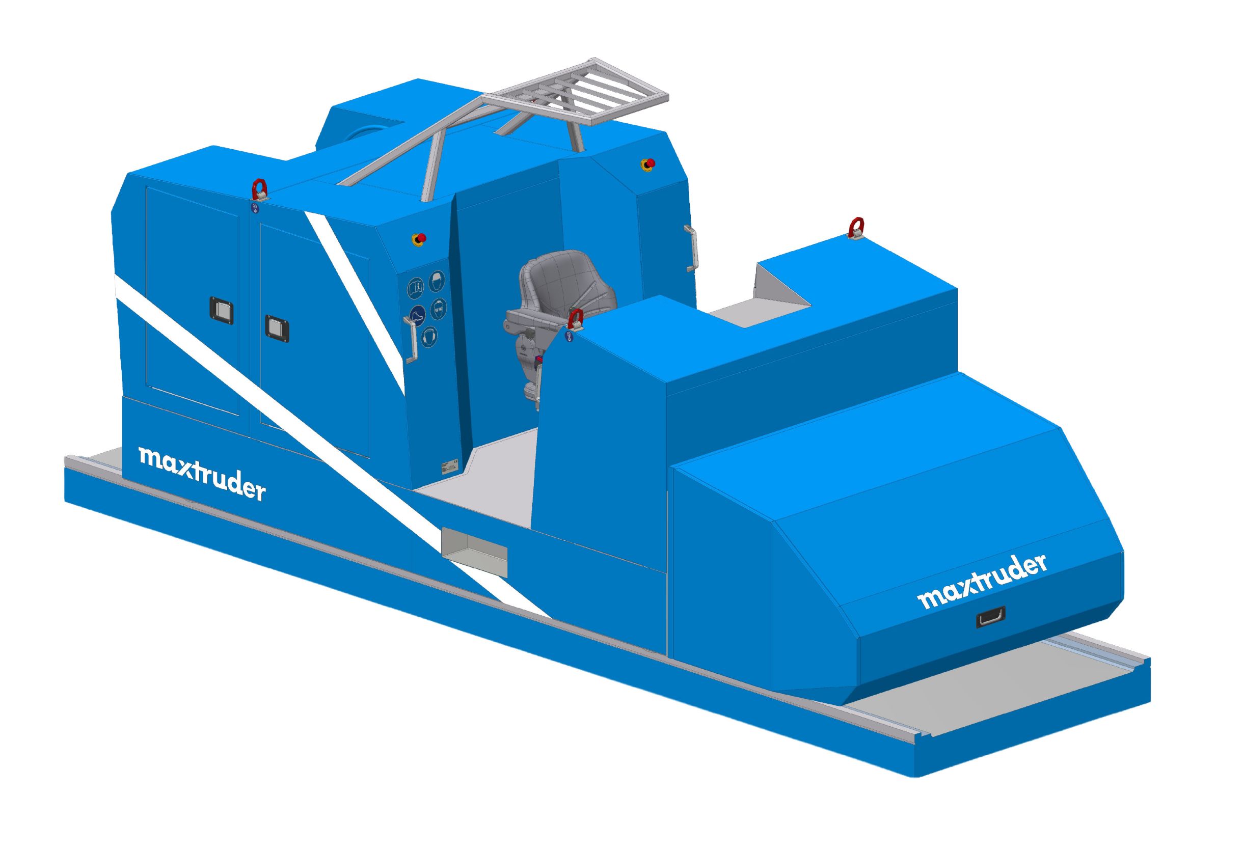 Ergonomically designed operator workstation of the maxclean 3:1 with adjustable seat, safety features and clear forward visibility for maximum control during operation.